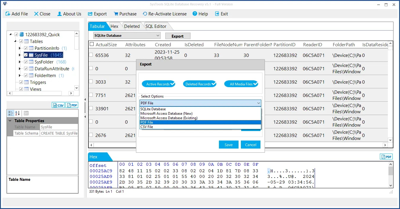 select PDF as your target format